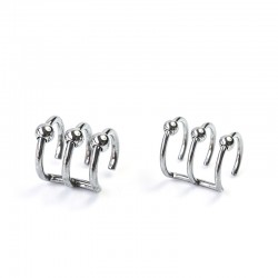 Öron Sprial Silver/Svart med kulor