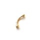 Banana barbell guldfärg kulor med vit sten -1.2mm