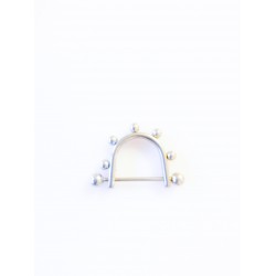 Hästsko med labret stav 7st kula 316L