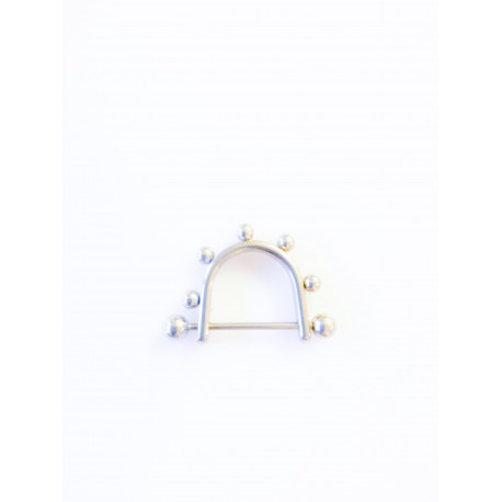 Hästsko med labret stav 7st kula 316L