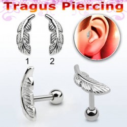 Tragus smycke fjäder