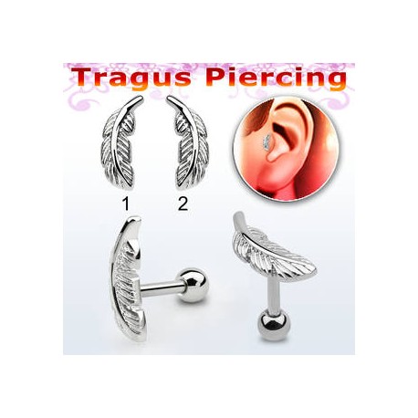 Tragus smycke fjäder