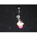 navelsmycke med cupcake